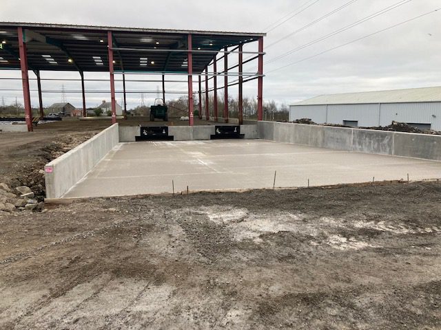 Loading bays are being installed into the new warehouse